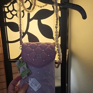 Badgley Mischka Lavender Quilted Crossbody Bag